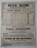 GRAND BUVARD,"ACCU SLEM POUR AOTOMOBILES "F.SCHLEUCHER,CLERMONT-FERRAND,PUY DE DOME,63,BATTERIES - Automobile