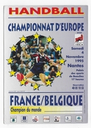(RECTO / VERSO) HANDBALL - CHAMPIONNAT D' EUROPE EN 1995 - FRANCE/BELGIQUE - CPM VOYAGEE - 75 - Handball