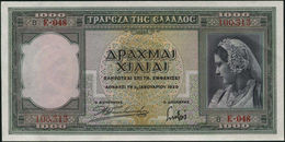 GREECE 2 X 1000 Drx. (1-1-1939) Consecutive Serial Number UNC P-110a - Grèce