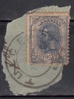 25b Romania 1893  Used On Piece, Postmark, As Scan - Marcofilie