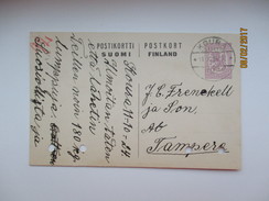 FINLAND  1924 KOURA TO TAMPERE  , POSTAL STATIONERY  ,   OLD POSTCARD , 0 - Enteros Postales