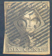 N°1 - Epaulette 10 Centimes, Bien Margé, Obl. P.25  CHARLEROI Centrale - 11624 - 1849 Mostrine