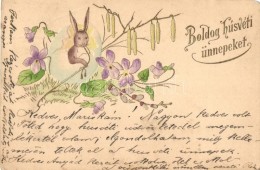 T4 Boldog Húsvéti Ünnepeket! / Easter, Rabbit In Egg, Emb. (EM) - Unclassified