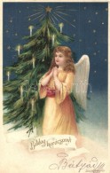 T2/T3 Boldog Karácsonyt / Christmas, Angel, Litho (EK) - Unclassified