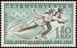 Czechoslovakia / Stamps (1960) 1100: Winter Olympic Games 1960 Squaw Valley (Figure Skating); Painter: Mario Stretti - Inverno1960: Squaw Valley