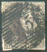 N°1 - Epaulette 10 Centimes Brune, Margée, Obl. P.85 NAMUR Centrale, Regard Dégagé -  11637 - 1849 Hombreras