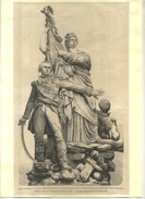 FRANCE 75 . MONUMENT DE LA DEFENSE DE PARIS PAR MONCEY EN  . GRAVURE SUR BOIS DU XIXe S. DECOUPEE ET COLLEE SUR PAPIER . - Other & Unclassified