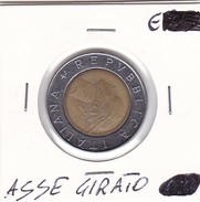 ITALIA REPUBBLICA LIRE 500 ANNO 1992 ERRORE DI CONIO ASSE GIRATO - 500 Lire