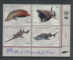 UN Geneva 2014 Cat # 590-593. Endangered Species Block Of 4. MNH (**) - Unused Stamps