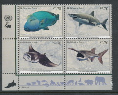 UN Vienna 2014. Cat # 553-556.  Endangered Species Block Of 4. MNH (**) - Ongebruikt