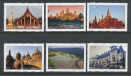 UN Vienna 2015. Cat # 567-568. World Heritage SE Asia. (Set Of 6 From Booklet). MNH (**) - Unused Stamps