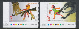 UN New York 2015. Cat # 1116-1117. UNICEF End Violence. MNH (**) - Ungebraucht