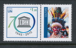 UN New York 2015. Cat # 1124a. UNESCO Personalized Sheet Single With Tab. MNH (**) - Nuovi