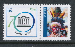 UN New York 2015. Cat # 1124a. UNESCO Personalized Sheet Single With Tab. MNH (**) - Neufs