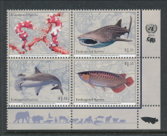 UN New York 2014. Cat # 1097-1100. Endangered Species Block Of 4. MNH (**) - Nuevos