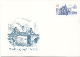 3106  Entero Postal Alemania DDR , Berlin  Jungfernbrucke, Puente 1987 - Cartes Postales - Neuves