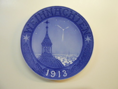 Royal Copenhagen Chrismas Plate 1913 - Marble Church In Copenhagen - 1st. Quality - € 180,00 - Royal Copenhagen (DNK)