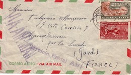 MEXIQUE - LETTRE POUR LA FRANCE - SERVICIO POSTAL  AEREO - LE 23-11-1932. - Mexique