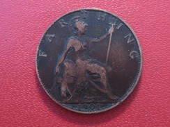 Grande-Bretagne - UK - Farthing 1901 Victoria 5837 - B. 1 Farthing