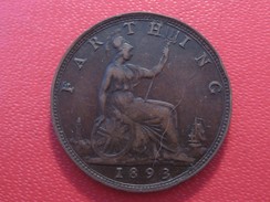 Grande-Bretagne - UK - Farthing 1893 Victoria 5898 - B. 1 Farthing