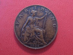 Grande-Bretagne - UK - Farthing 1908 Edward VII 5744 - B. 1 Farthing