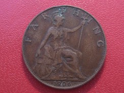 Grande-Bretagne - UK - Farthing 1906 Edward VII 5849 - B. 1 Farthing