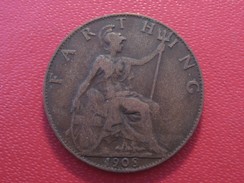 Grande-Bretagne - UK - Farthing 1908 Edward VII 5853 - B. 1 Farthing