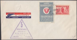 1944-CE-10  CUBA 1944 SPECIAL CANCEL 5 ANIVERSARIO COHETE POSTAL. POSTAL ROCKET. - Cartas & Documentos