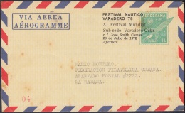 1978-CE-8 CUBA 1978 SPECIAL CANCEL FESTIVAL NAUTICO DE VARADERO JOSE SMITH COMAS. - Briefe U. Dokumente