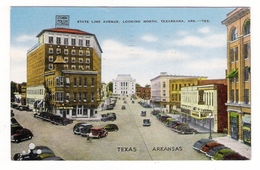 TEXARKANA ( City At The Middle Of ARNASAS + TEXAS ) / STATE LINE AVENUE , LOOKING NORTH ( Automobiles Années 40 ) - Autres & Non Classés