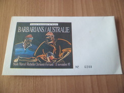 Lettre Numérotée .Rugby Barbarians - Australie Stade Michelin Clermont Ferrand Le 11/11/1993  TB - Rugby