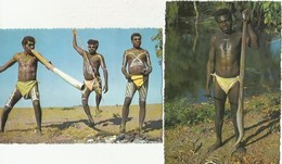 ABORIGINES Australia Tribal Huntsman Phyton For A Meal Musicians 2 Cards - Aborigines