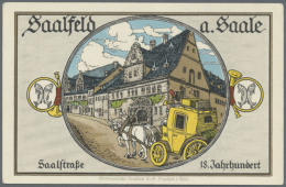 SAALFELD/Saale (alte PLZ 6800) 5 Dekorative Kolorierte Alte Ansichtskarten Mit Motiven Der Notgeldserie Von 1921,... - Other & Unclassified