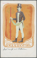 DRESDEN, Internationale Kunstausstellung 1901, Klenes Lot Mit 5 Künstlerkarten, Alle Gebraucht Mit Zum Teil... - Other & Unclassified