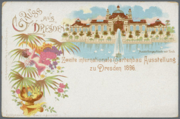 DRESDEN, Ausstellungen Und Ereignisse 1896/1916, Hochwertiger Posten Mit  90 Verschiedenen Alten Ansichtskarten,... - Autres & Non Classés