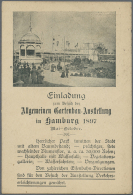 HAMBURG, Einladung Zum Besuch Der Allgemeinen Gartenbau-Ausstellung 1897, 6 Verschiedene Privatganzsachen Alle... - Autres & Non Classés