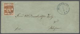 1861, 1/2 Groschen Dunkelbraun, Allseits Breitrandig Auf Kontrastreichem Grünem Damenbrief-Umschlag In... - Oldenburg