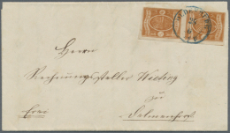 1861, ½ Gr. Braunorange/rotbraun, Senkrechtes Paar, Gut/überrandig Geschnitten, Auf Archivfrischem... - Oldenburg