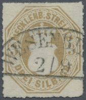 1864, 3 Sgr Schwärzlichbraunocker, Entwertet Mit Klarem Segmentstempel „WESENBE(ERG) 2/9”,... - Mecklenburg-Strelitz