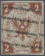 1859, 2 S Braun Fehldruck Mit "Zweieinhalb" Statt "Zwei" Im Linken Schriftband Von Feld 97, Farbfrisch Und Allseits... - Luebeck