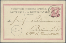 1885, 10 Pfennig Ganzsachenkarte Mit Englischem Stempel HELIGOLAND (Type V) Mit Viel Text Nach Berlin. Lt.... - Héligoland