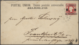 1879, Zwei Ganzsachenumschläge Mit Aufdruck Des Neuen Wertes "2½ PENCE - 20 Pfennig (je Sauber... - Héligoland
