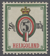 1890, 5 Mark Dunkelgraugrün/karminrot/schwarz/dunkelgelb, Amtlicher Neudruck Der Reichpost-Verwaltung In... - Héligoland