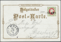 1875, 1½ P./10 Pfg. Hellgrün, Hellrot (UV Leuchtend Zinnober) Mit L1 "HELGOLAND" Als EF Auf Frischer... - Héligoland