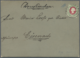 1885 (ca.), 1½ P./10 Pfg. Als Einzelfrankatur Auf Kartondeckel Mit Aufschrift "Drucksachen" Nach Eisenach,... - Héligoland