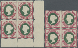 1875, Im Viererblock, Drei Werte Saub. Ungebr., Eine Marke Postfrisch, Gepr. Lemberger, Dazu Mi.Nr. 13 C Im... - Héligoland