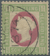 1873, 1 ½ S Hellgrün/karmin (Mgl./rep.), Entwertet Mit Englischen Rundstempel "HELIGOLAND AU 22 1874",... - Héligoland