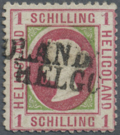 1872, 1 Schilling Rosakarmin/dunkelgrün, Minime Unauffällige Unzulänglichkeiten, Farbfrisches... - Héligoland