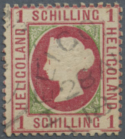 1869, 1 S. Glattes Papier, Karmin (Druck Fein) / Gelblichgrün (Druck Porös), Sauber Gestempelt... - Héligoland