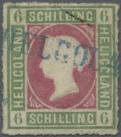 1867, 6 S Dunkelgraugrün/lilarosa, Durchstochen Mit Besserem Blauem L1 "HELGOLAND", Farbfrische Und... - Héligoland